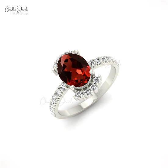 Garnet Engagement Ring 