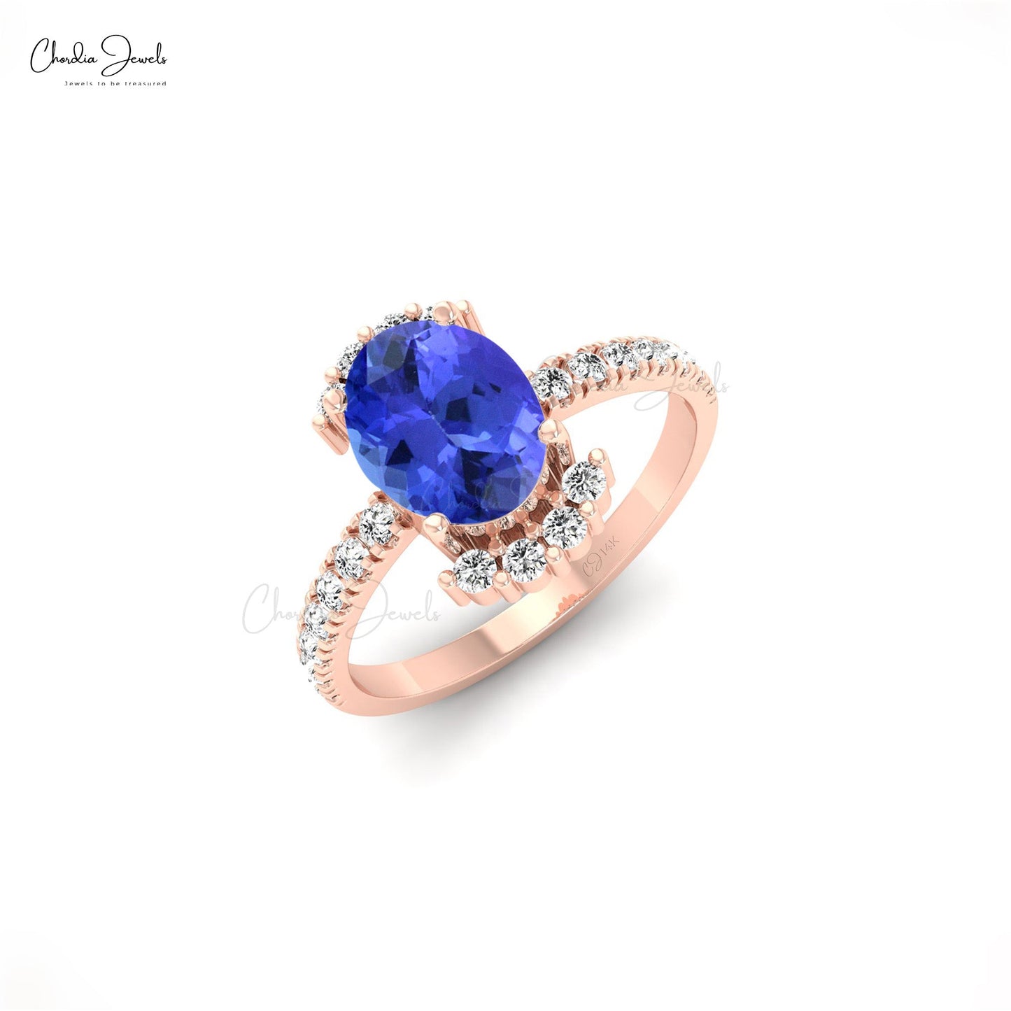 Load image into Gallery viewer, Authentic Diamond Stone Tanzanite Ring In 14k Solid Gold
