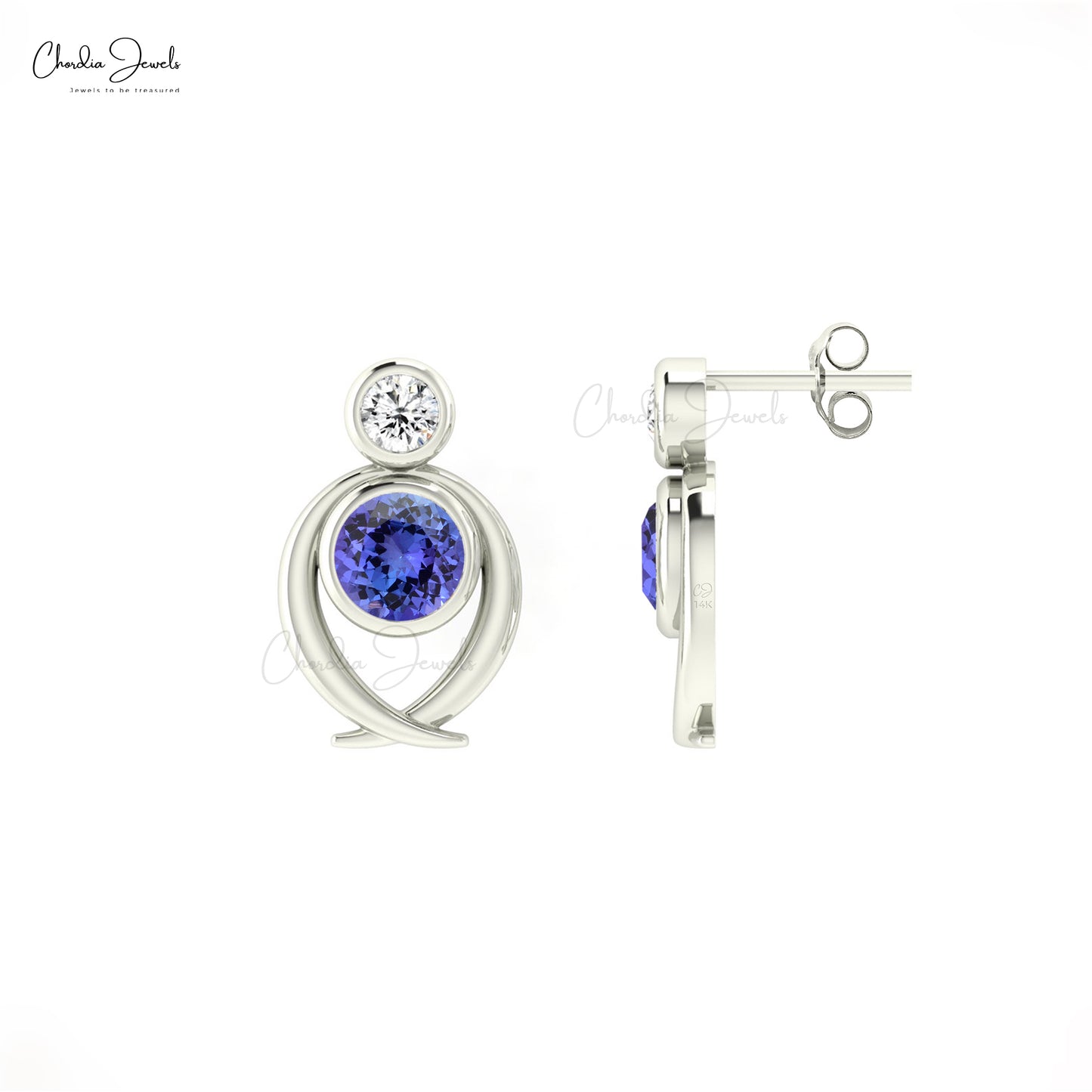 Tanzanite Stud Earring