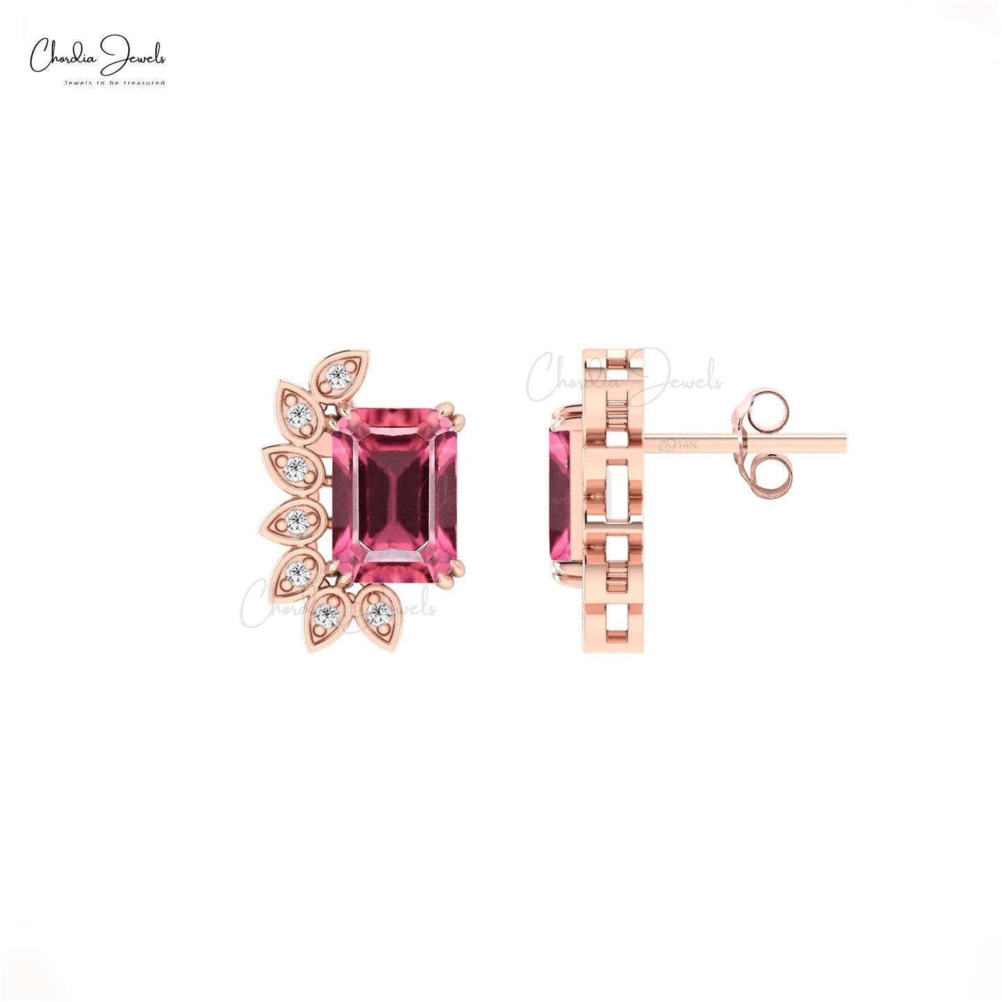 14k Solid Gold Studs Earrings