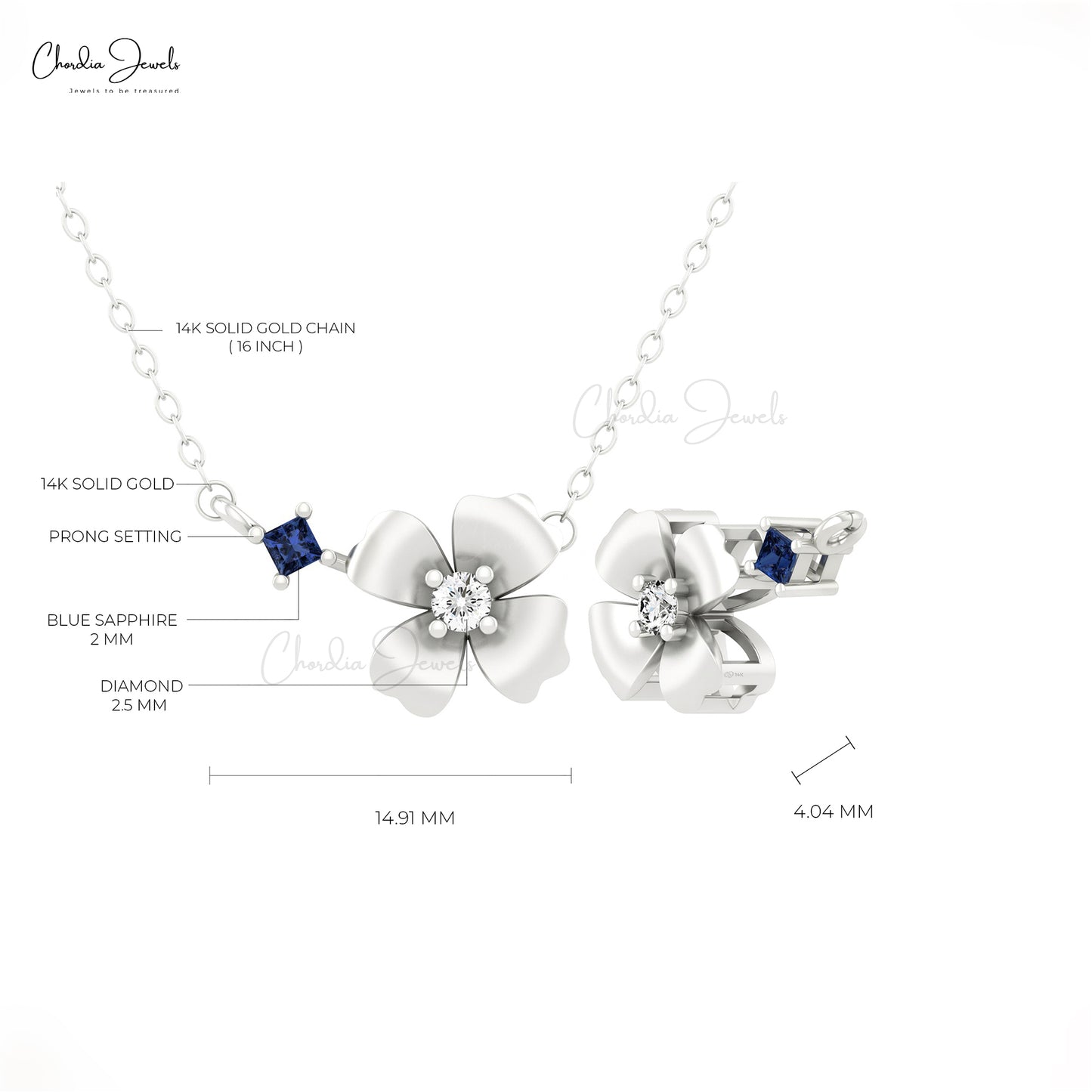 Diamond Flower Style Necklace