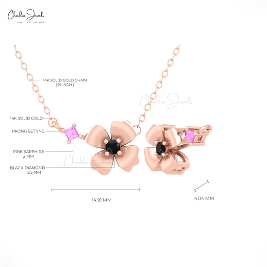 Load image into Gallery viewer, Natural Pink Sapphire Floral Necklace
