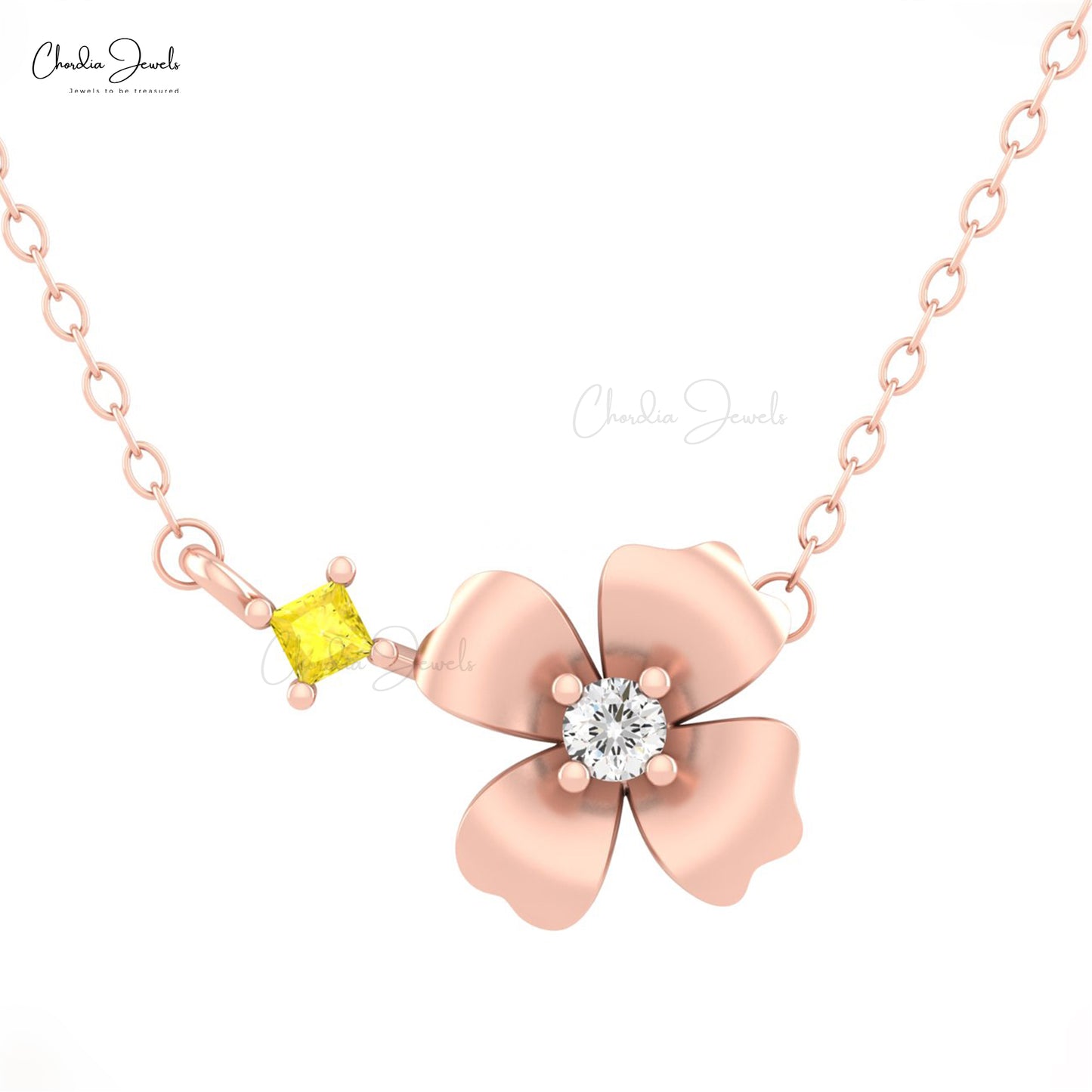 Real 14k Gold Diamond Necklace