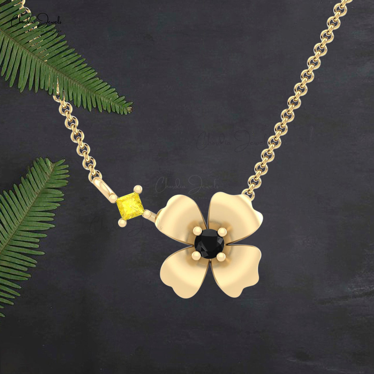 Load image into Gallery viewer, Yellow Sapphire Floral Necklace
