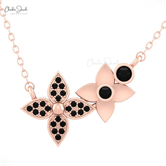 Order GLAMIRA Necklace Anali in Round cut 0.07 Carat 14k Rose Gold Black  Diamond | GLAMIRA.in