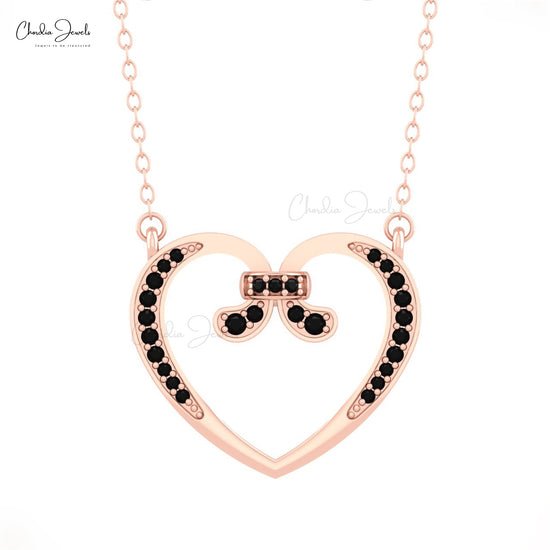 Black Diamond Heart Shape Necklace