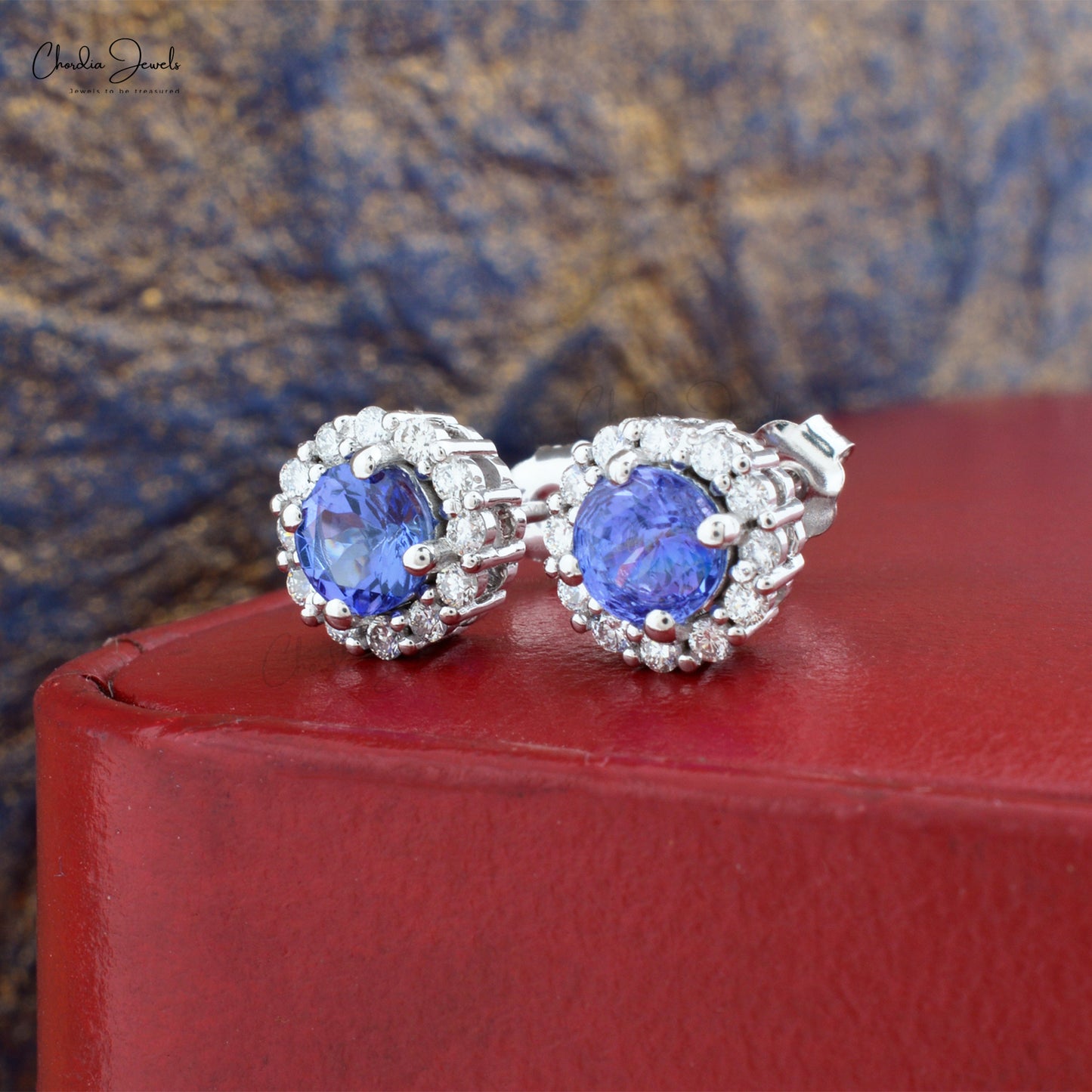 Load image into Gallery viewer, Tanzanite Studs Earrings
