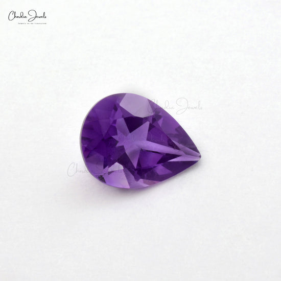 5X7MM AAA Quality African Amethyst Pear Cut Natural Loose Gemstone For Making Jewelry, 1 Piece
