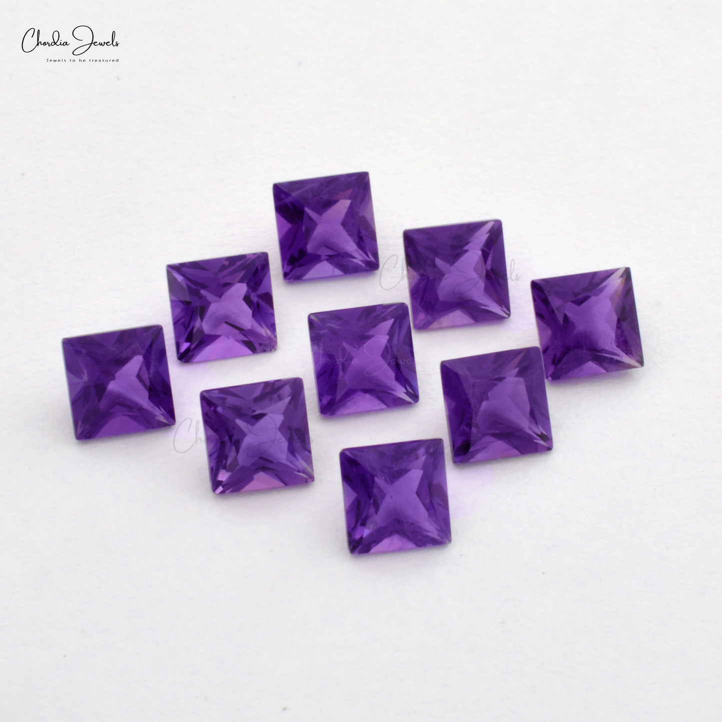 square-cut amethyst loose gemstone 