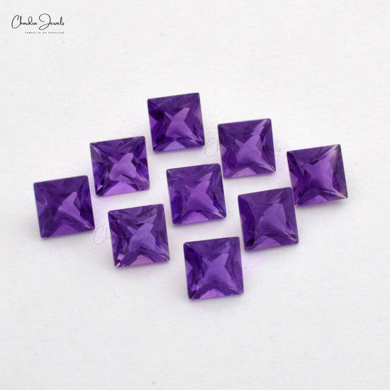 Load image into Gallery viewer, square-cut amethyst loose gemstone 
