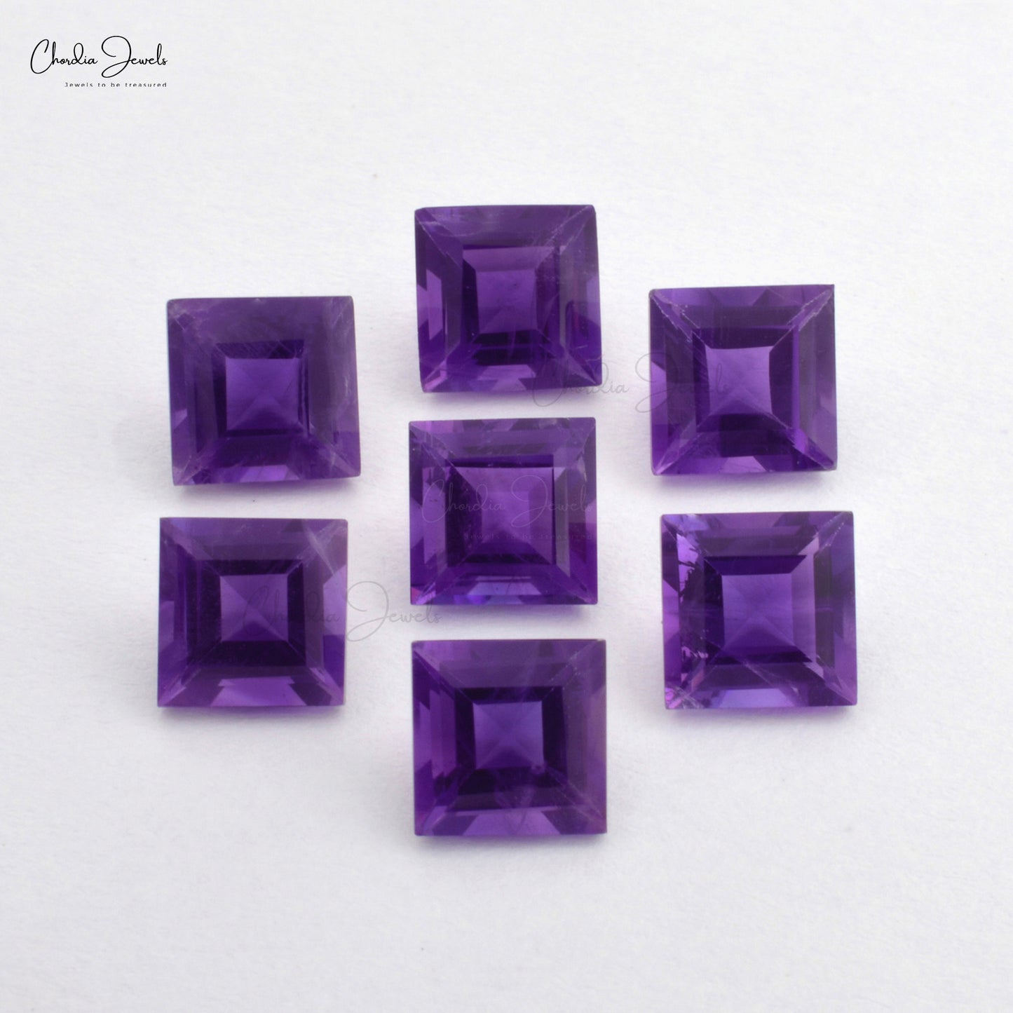 amethyst square cut loose gemstone 