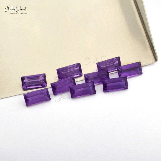 baguette cut amethyst loose gemstone