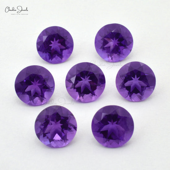 Load image into Gallery viewer, round-cut amethyst loose gemstone
