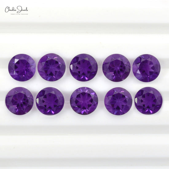 Load image into Gallery viewer, round cut amethyst loose gemstone
