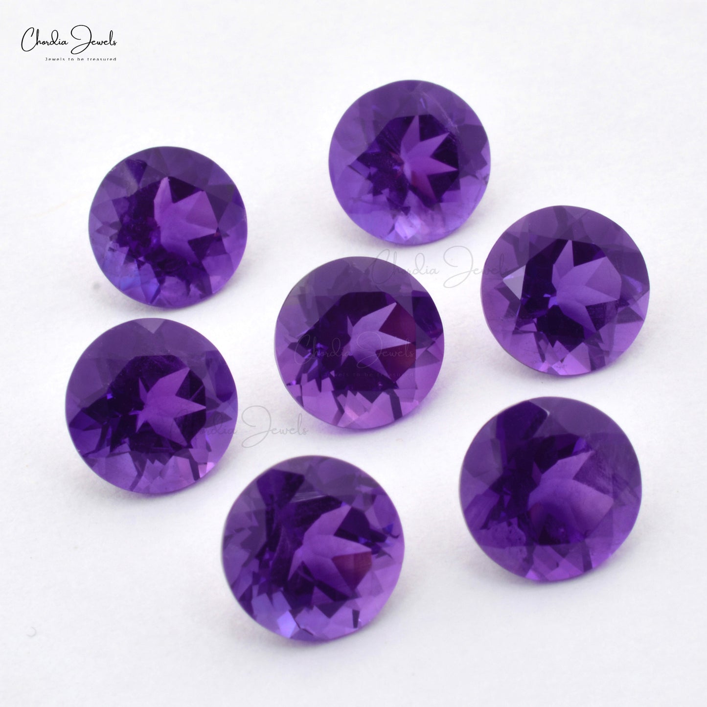 round cut amethyst loose gemstone