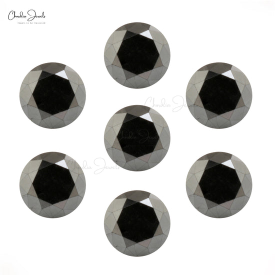 Black Diamond Faceted Round Cut 2 MM Precious Gemstone, 1 Piece