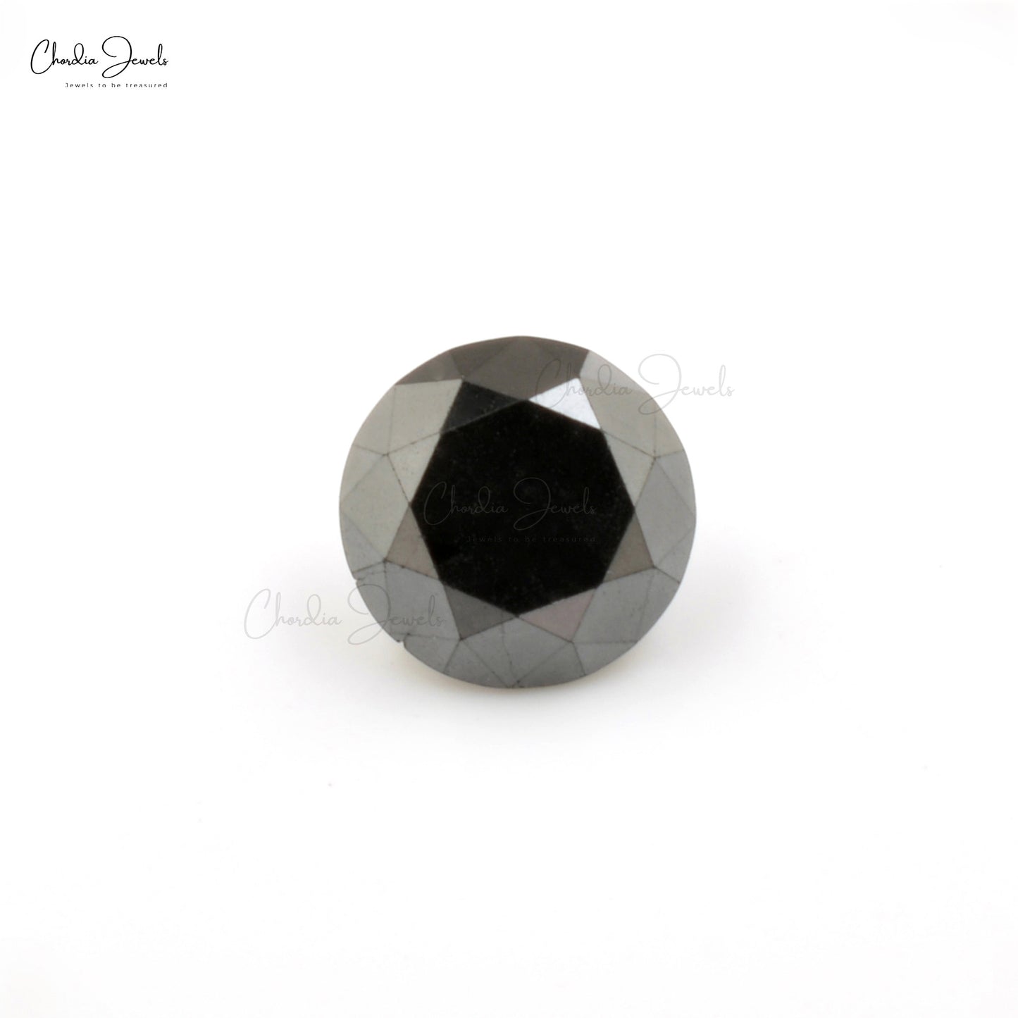 Black Diamond 2.1 MM Round Cut Natural Loose Gemstone, 1 Piece