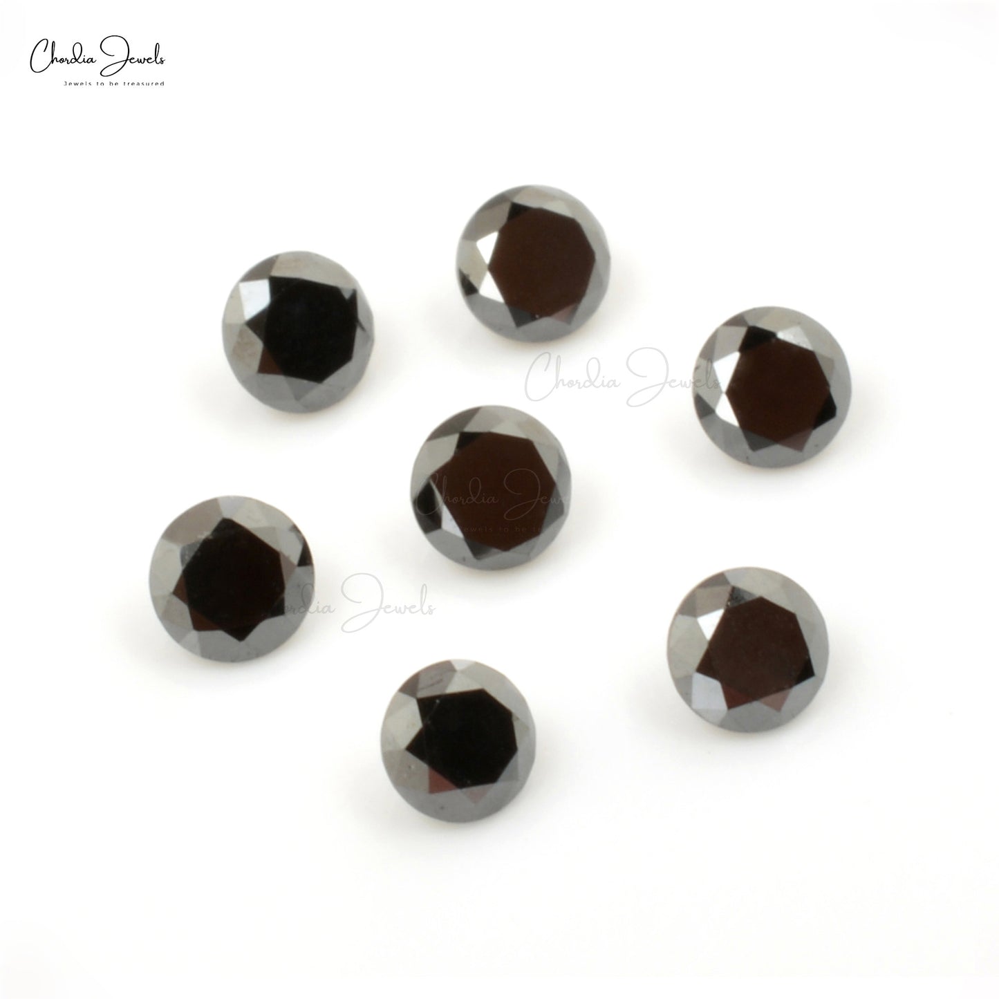 Black Diamond Round Brilliant Cut 2.5 MM Natural Gemstone, 1 Piece