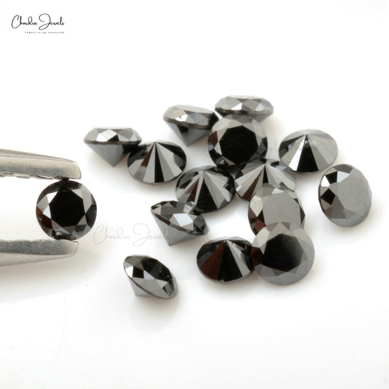 Black Diamond 3MM Round Cut AAA Quality Loose Gemstone, 1 Piece