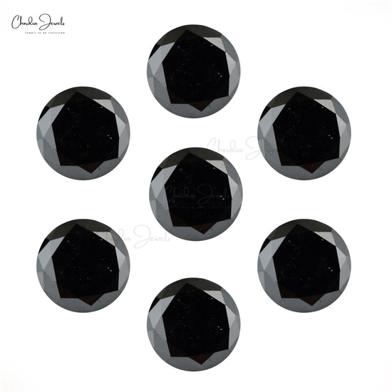 Black Diamond 5 MM Round Brilliant Cut Loose Gemstone, 1 Piece