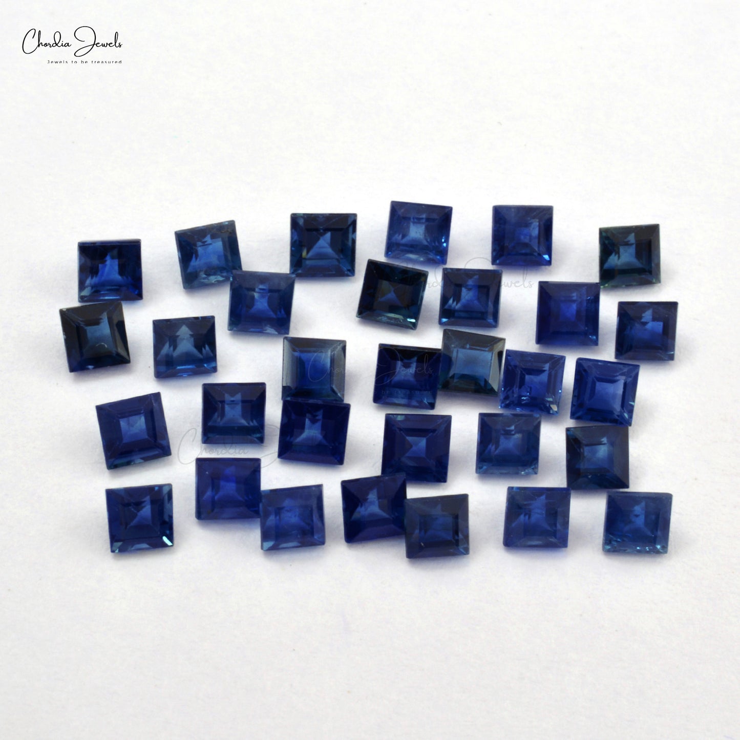  Square Cut Natural Blue Sapphire Loose Gemstone