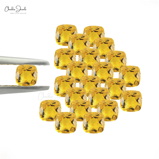 Load image into Gallery viewer, Genuine Citrine Fine Cut Faceted Cushion Loose Gemstone for Bracelet, 1 Piece
