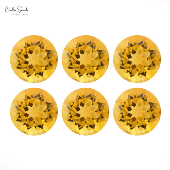 Genuine AAA Quality Citrine Round Faceted 13MM Gemstone for Ring, 1 Piece