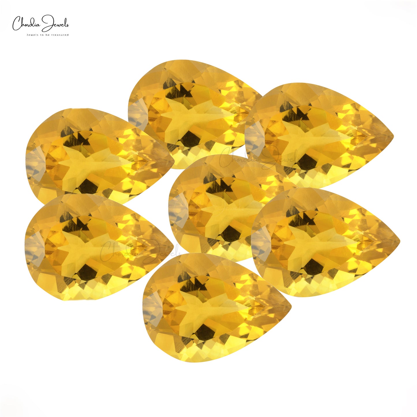 8X5MM Genuine Citrine Pear Faceted Loose Gemstone for Jewelry Setting, 1 Piece