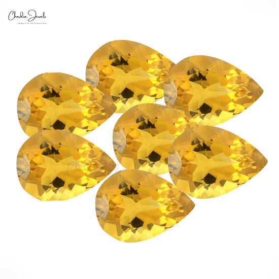 8X5MM Genuine Citrine Pear Faceted Loose Gemstone for Jewelry Setting, 1 Piece