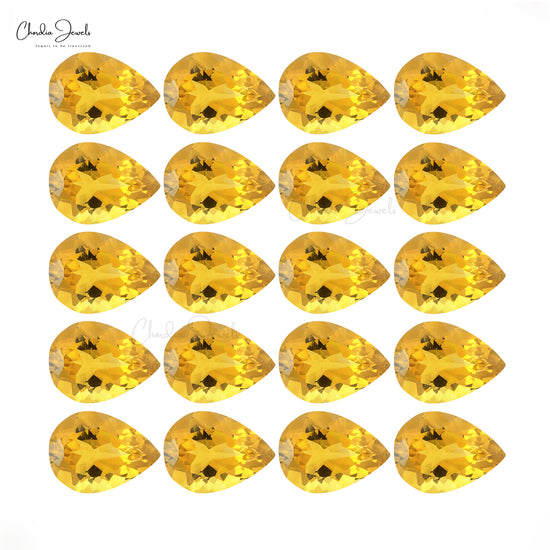 9X6MM Top Grade Citrine AAA Pear Faceted Semi Precious Gemstone, 1 Piece