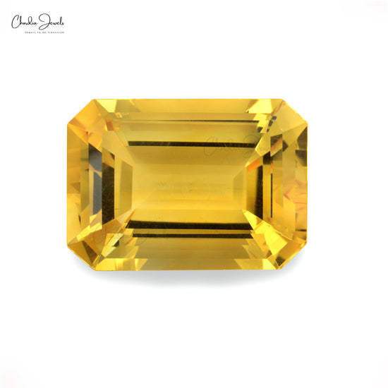 Genuine High Quality Citrine 11x9 MM Emerald Cut Faceted for Rings, 1 Piece