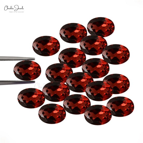 5x4 mm Super Flawless Red Garnet Oval Cut Loose Gemstone for Sale, 1 Piece