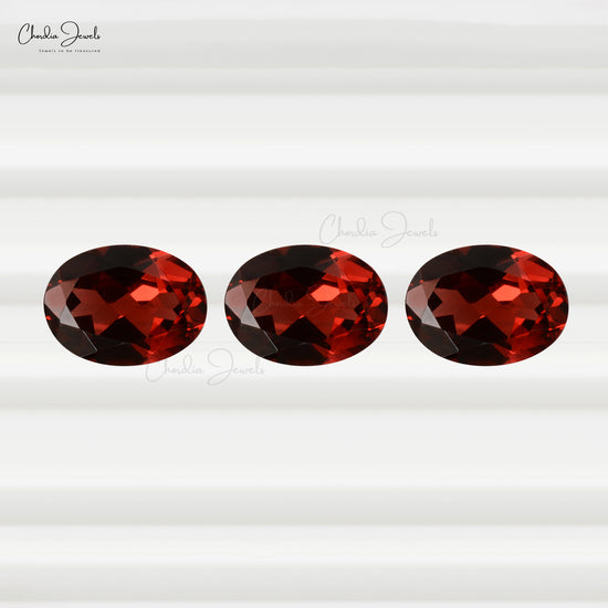 2 Carat 9x7 mm Size Red Garnet Oval Cut Loose Gemstone for Pendant, 1 Piece