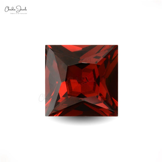 8MM Fine Quality Mozambique Garnet Square Faceted Cut Gemstone for Sale, Piece