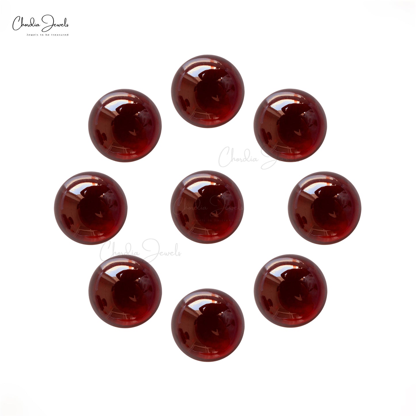 Garnet Round Cabochon Fine Quality 2 MM-2.50 MM Red Color Loose Gemstone for Rings, 1 Piece