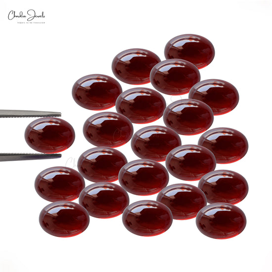 AAA Grade 0.95 Carat Oval Cabochon Semi Precious Garnet Gemstone for Jewelry Setting, 1 Piece