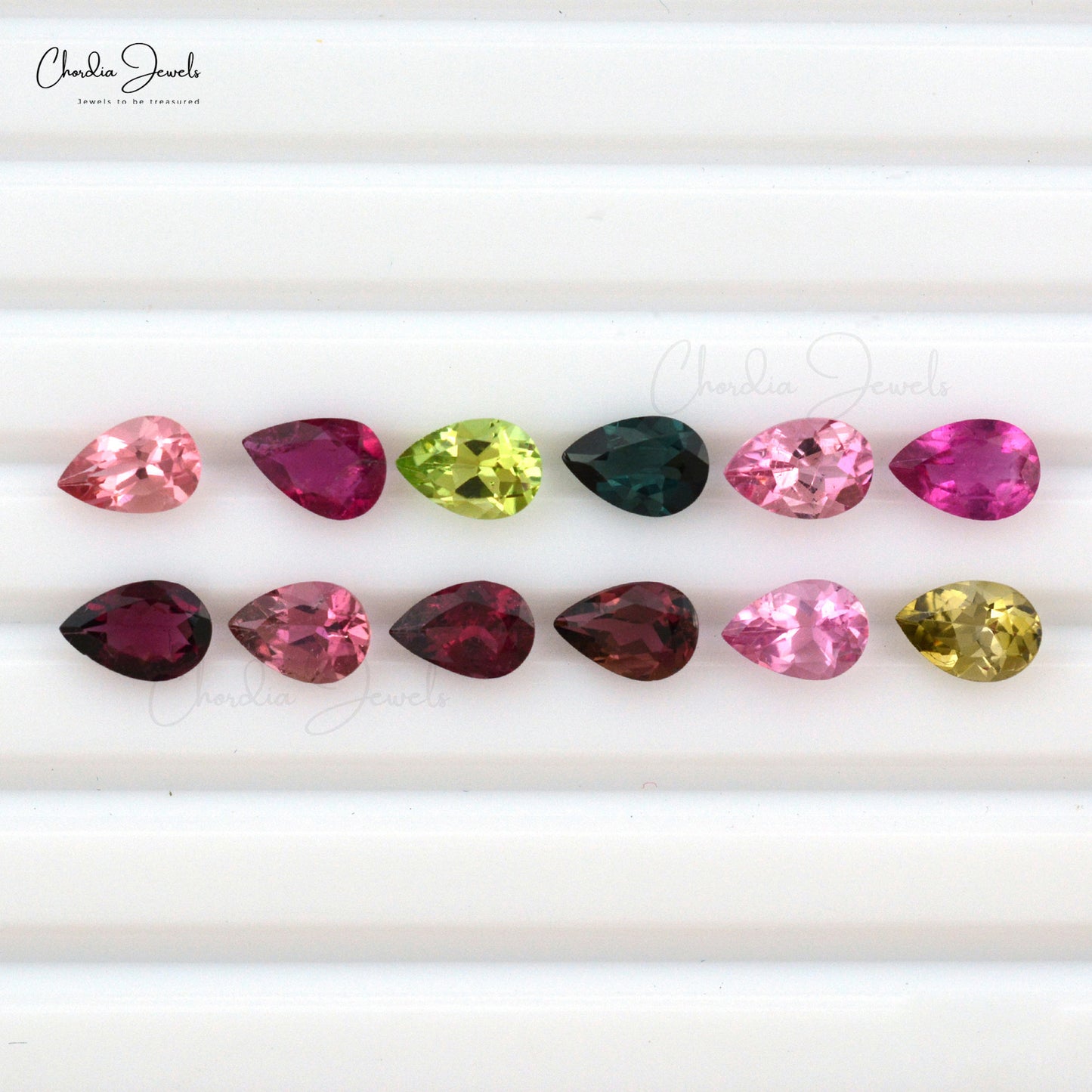 Genuine Multi Tourmaline Calibrated 6x4mm Pear Cut,1 Piece