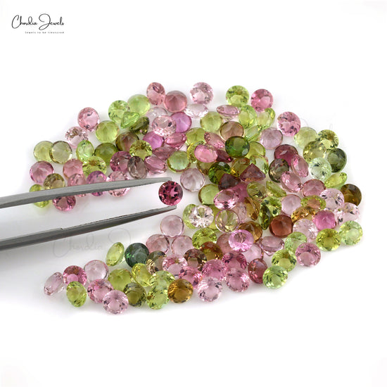 4mm Fine Quality Tourmaline Round Faceted Cut, 1 Piece