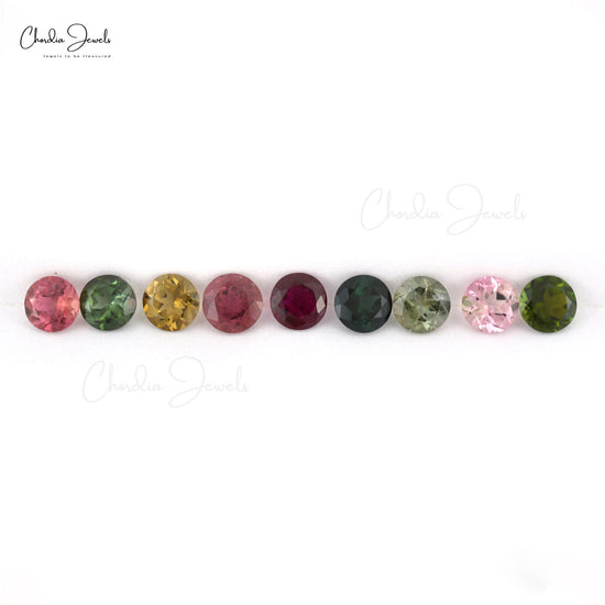 1.25 Carats Super Fine Quality Multi Tourmaline Round Loose Gemstone For Jewelry 7mm, 1 Piece