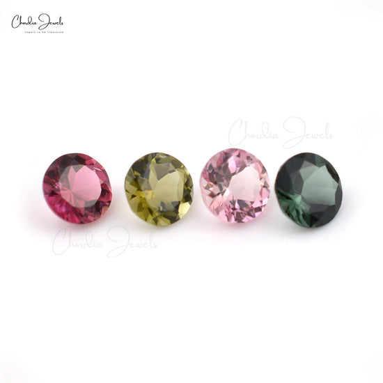 1.25 Carats Super Fine Quality Multi Tourmaline Round Loose Gemstone For Jewelry 7mm, 1 Piece