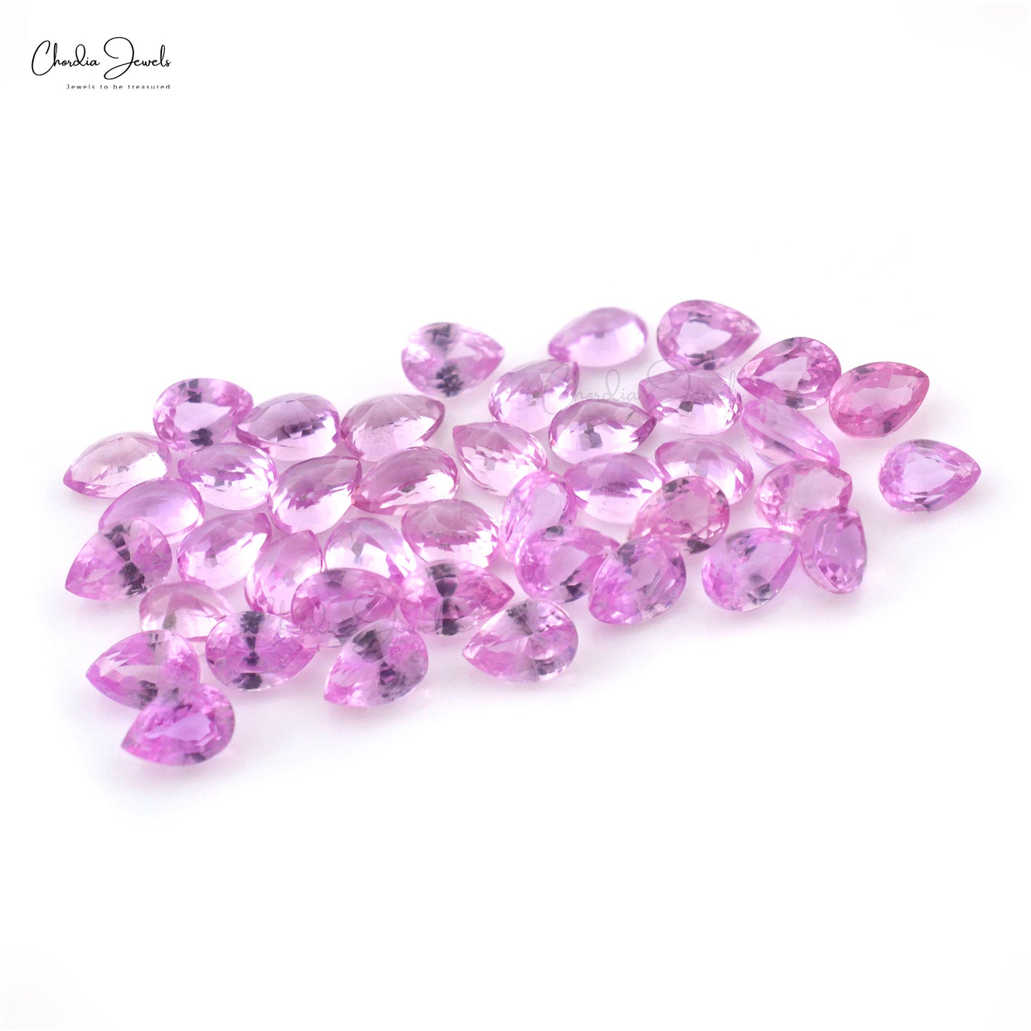 4x3mm Pink Sapphire Pear Cut a Variety Of Corundum Precious Gemstone, 1 Piece