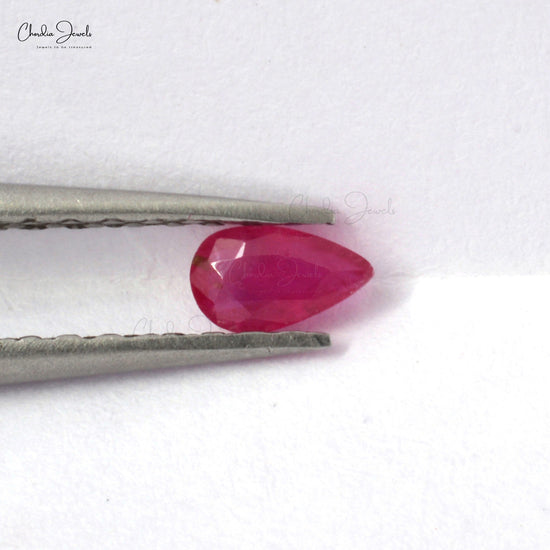 3x2mm Fine Quality Ruby Pear Faceted Gemstone At Wholesale Price, 1 Piece