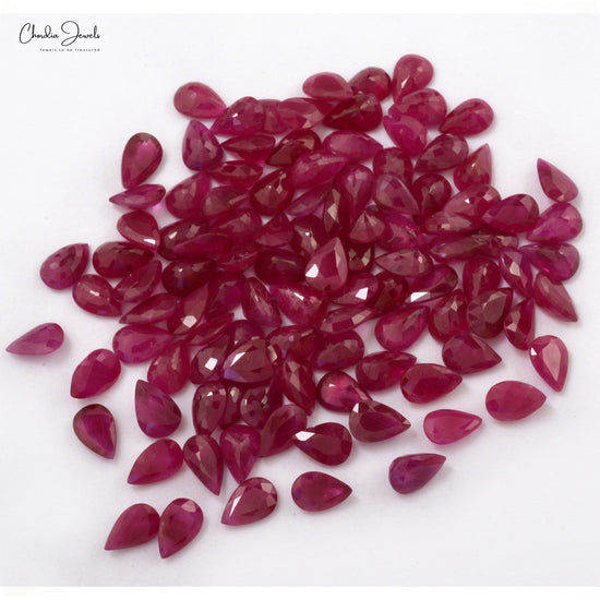 9x7mm Top Grade Natural Ruby Pear Loose Gemstone For Jewelry, 1 Piece