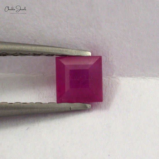Load image into Gallery viewer, 4mm Fine Quality Ruby Square Natural Loose Gemstone At Discount Price, 1 Piece
