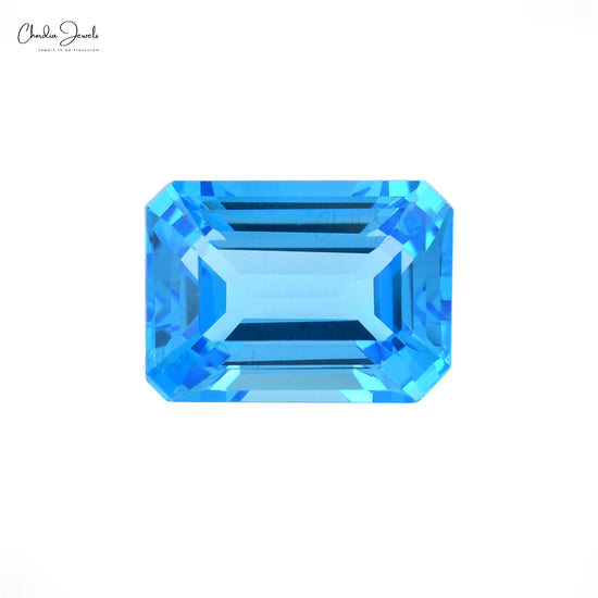 Load image into Gallery viewer, AAA Grade Swiss Blue Topaz Emerald Cut Gemstone Jewelry 20x15mm, 1 Piece
