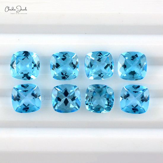 Wholesale Lot of AAA Grade Blue Topaz Cushion Cut Semi Precious Gemstone, 1 Piece