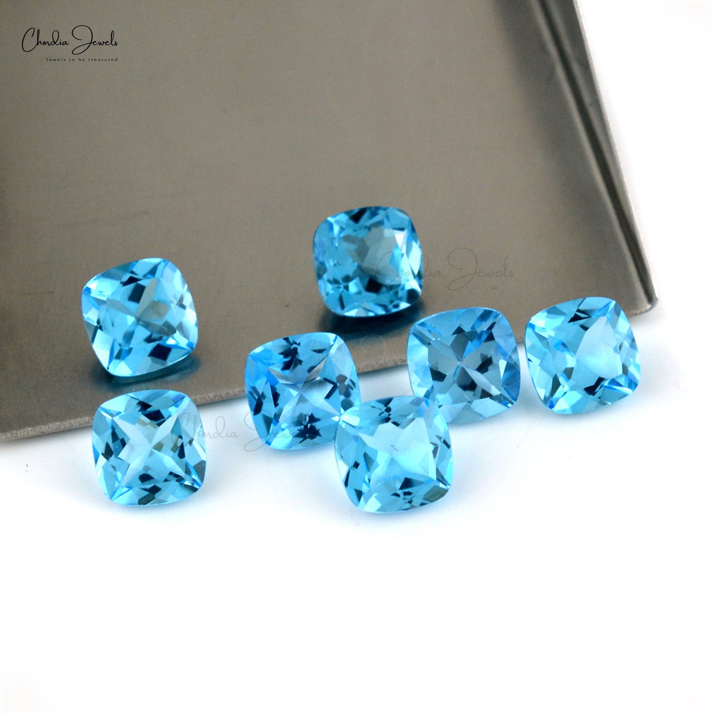 Brazilian Swiss Blue Topaz Brilliant Cushion Cut AAA Quality Loose Gemstone, 1 Piece