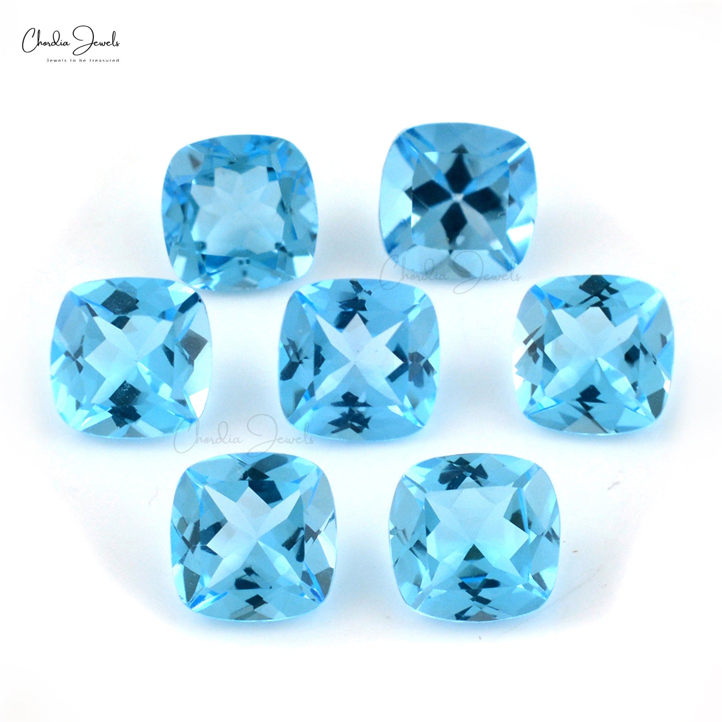 Natural Brazilian Blue Topaz 8MM Semi Precious Loose Gemstone at Discount Price, 1 Piece
