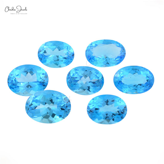 Swiss Blue Topaz Oval Cut 16x12mm For Ring Vivid Hues, 1 Piece