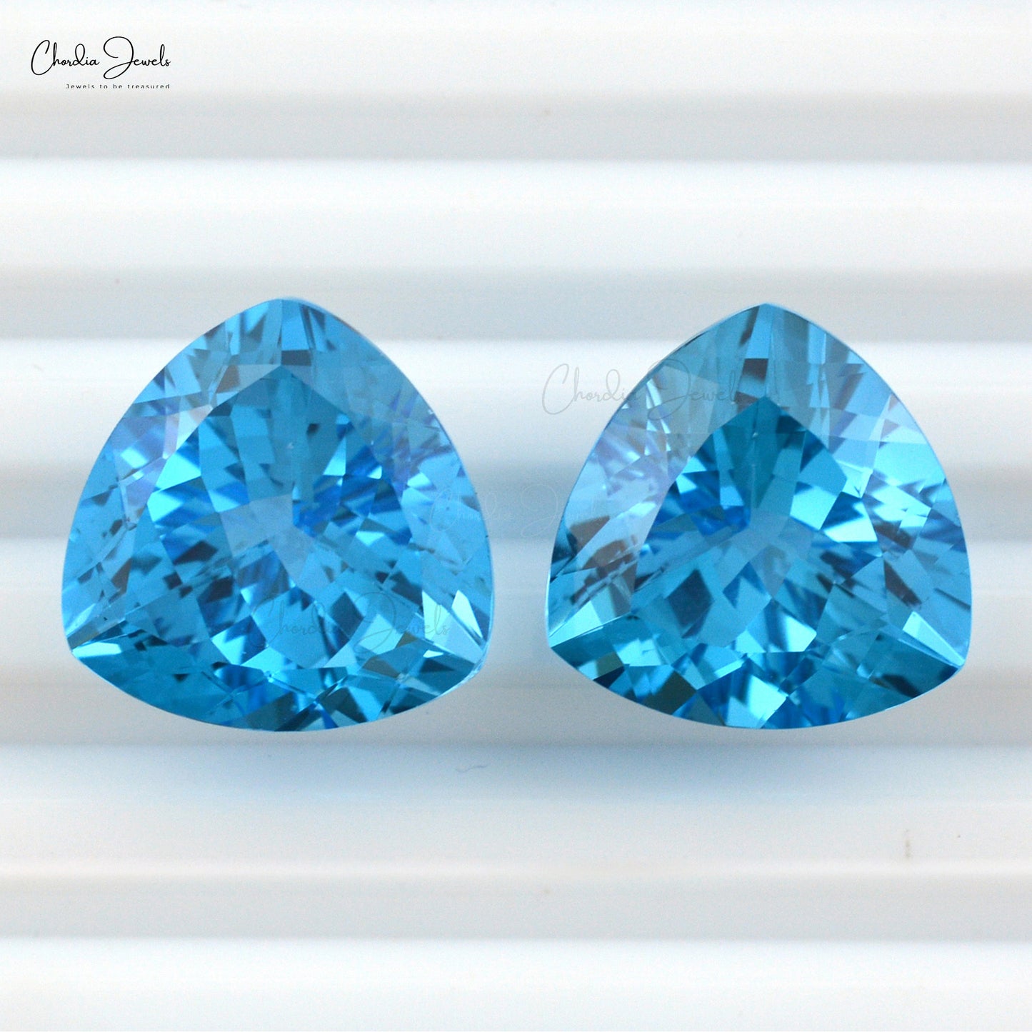 Swiss Blue Topaz Genuine Gemstone For Jewelry 12x12mm, 1 Piece